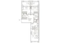 Планировка 3-комнатной квартиры, 74,16 м2