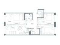 Планировка 4-комнатной квартиры, 87 м2