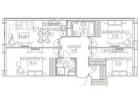 Планировка 4-комнатной квартиры, 87 м2