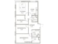 Планировка 4-комнатной квартиры, 108,31 м2