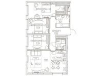 Планировка 4-комнатной квартиры, 105,42 м2