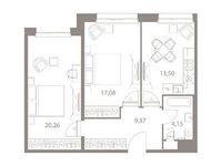 Планировка 2-комнатной квартиры, 64,36 м2