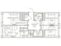 Планировка 4-комнатной квартиры, 85,36 м2