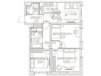 Планировка 4-комнатной квартиры, 77,17 м2