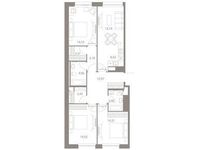 Планировка 4-комнатной квартиры, 96,26 м2