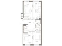 Планировка 3-комнатной квартиры, 97,89 м2