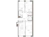 Планировка 3-комнатной квартиры, 98,24 м2