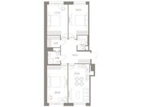 Планировка 3-комнатной квартиры, 101,43 м2