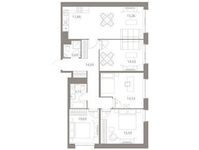 Планировка 5-комнатной квартиры, 104,17 м2