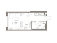 Планировка 1-комнатной квартиры, 32,46 м2