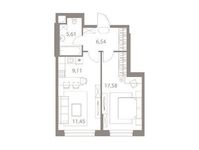 Планировка 2-комнатной квартиры, 50,29 м2