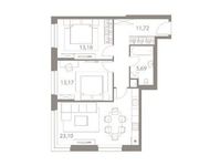 Планировка 2-комнатной квартиры, 66,86 м2