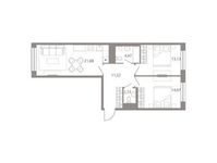 Планировка 3-комнатной квартиры, 67,2 м2