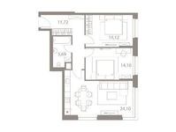 Планировка 2-комнатной квартиры, 69,73 м2