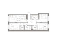 Планировка 4-комнатной квартиры, 100,38 м2