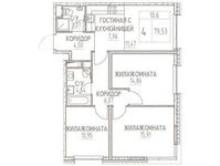Планировка 4-комнатной квартиры, 79,53 м2