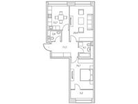 Планировка 2-комнатной квартиры, 72,2 м2