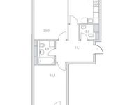 Планировка 2-комнатной квартиры, 71,3 м2