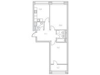 Планировка 2-комнатной квартиры, 71,3 м2