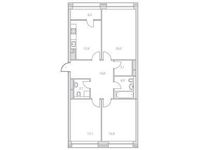 Планировка 3-комнатной квартиры, 94 м2
