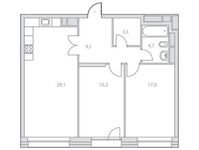 Планировка 3-комнатной квартиры, 104,8 м2