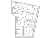 Планировка 3-комнатной квартиры, 123,5 м2