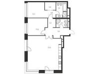 Планировка 2-комнатной квартиры, 116,1 м2