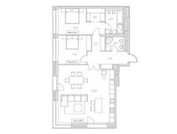 Планировка 2-комнатной квартиры, 115,7 м2