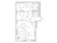 Планировка 2-комнатной квартиры, 115,3 м2