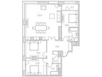Планировка 4-комнатной квартиры, 138,8 м2