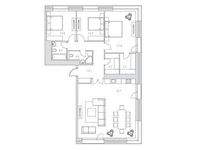Планировка 3-комнатной квартиры, 137 м2