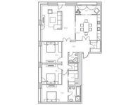 Планировка 4-комнатной квартиры, 161,2 м2