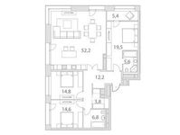 Планировка 4-комнатной квартиры, 159,3 м2