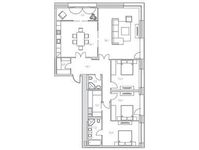 Планировка 4-комнатной квартиры, 159,7 м2