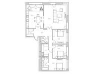 Планировка 4-комнатной квартиры, 160 м2