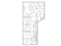 Планировка 3-комнатной квартиры, 184,1 м2