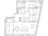 Планировка 4-комнатной квартиры, 205,6 м2
