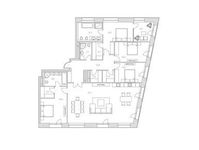 Планировка 4-комнатной квартиры, 205,6 м2