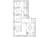 Планировка 4-комнатной квартиры, 159,6 м2