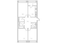 Планировка 3-комнатной квартиры, 93,9 м2