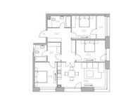 Планировка 3-комнатной квартиры, 107,7 м2