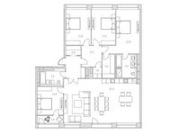 Планировка 4-комнатной квартиры, 187,6 м2