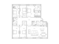 Планировка 5-комнатной квартиры, 237,8 м2