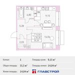 Планировка 1-комнатной квартиры, 35,3 м2