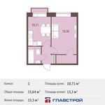 Планировка 1-комнатной квартиры, 35,64 м2
