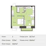 Планировка 1-комнатной квартиры, 37,9 м2