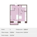 Планировка 1-комнатной квартиры, 32,89 м2