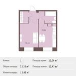 Планировка 1-комнатной квартиры, 32,35 м2