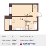 Планировка 1-комнатной квартиры, 31,8 м2
