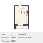 Планировка квартиры студии, 24,9 м2